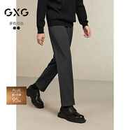 GXG男裝休閑褲西褲男士保暖長褲24年冬新品 深灰色 170/M