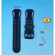 通用兒童電話手表表帶16mm飛利浦魅米金立/聯(lián)想A3艾蔻硅膠表帶 16mm接口-黑粉色表帶（閃電款） 認(rèn)準(zhǔn)手表接口尺寸16mm