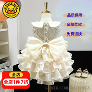 G.DUCKKIDS童裝公主裙女童連衣裙夏季2025新款生日禮服兒童裙子tutu裙蓬蓬裙 蛋糕裙asqekee 90 尺碼1~2歲【 80-90cm】