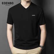 愛(ài)登堡Edenbo短袖T恤衫男夏季簡(jiǎn)約休閑日常通勤上衣黑色170/88A(L)