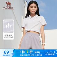 駱駝（CAMEL）棉感透氣運(yùn)動(dòng)短袖T恤女簡(jiǎn)約POLO衫 C45225L2004A5 白色 L