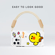 鯉汐 適用蘋(píng)果14promax手機殼2025新款春夏Pro可背斜挎掛繩iPhone硅膠plus叢林布朗熊超火女保護套 透明-漢堡莎莉雞L-掛件B167 蘋(píng)果14ProMax