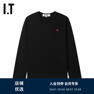 PLAY COMME DES GARCONS CDG IT 川久保玲情侶圓領(lǐng)長袖T恤休閑基礎(chǔ) BKX/黑色 S