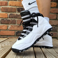 耐克（NIKE）Air Jordan 10 OG AJ10男款白黑時尚百搭防滑耐磨高幫運動籃球鞋 HJ6779-104白黑 40 (250mm)