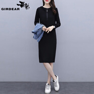 阿瑪施（AMASS）哥弟適用牛仔馬甲套裝裙春秋季2025新款女裝洋派減齡顯瘦兩件式洋 5034Q黑色裙子 XL (建議115斤-130斤)