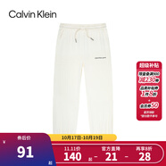 Calvin Klein CK童裝男女童純棉褲子冬季新款兒童針織休閑長褲 象牙白 165 /72 【建議身高170-182cm】