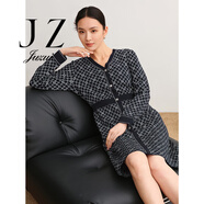 玖姿（JUZUI）商場同款優(yōu)雅復古老花毛衫連衣裙女2023秋款JWDQ31401 花丈青 S