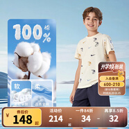 NIKE 3BRAND 耐克男女童短袖T恤+短褲2件套裝25夏季滿印兒童短袖套裝 毛呢藍(lán) 110 /52 【建議身高98-104cm】