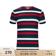 PORTS寶姿男裝夏季條紋休閑短袖棉質(zhì)T恤MN8N147UCC071 丈青條紋 M