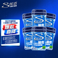 炫邁脆皮無糖口香糖 炫動(dòng)薄荷味40粒56g*6瓶 糖果休閑零食清新口氣