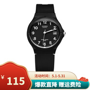 卡西歐（CASIO）手表學(xué)生小黑表簡(jiǎn)約指針石英電子表 手表男女考試手表時(shí)尚運(yùn)動(dòng)表 MW-59-1B 33mm小表盤(pán)帶日歷