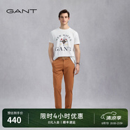 GANT【亞洲版型】GANT/甘特官方春季寬松純棉直筒商務休閑褲修身男裝 210烤核桃棕色 32