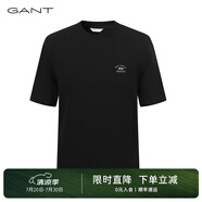 GANT/甘特秋季新款男士簡約純色印花圓領(lǐng)短袖T恤G1243M50002 500-黑色 M
