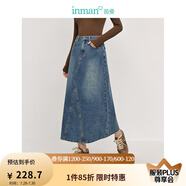 茵曼（INMAN）翻袖設(shè)計(jì)感牛仔短外套2025秋季女裝新款寬松休閑小個(gè)子夾克上衣 牛仔藍(lán)半身裙-18438189 M