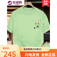 珂梵圖it.new品牌聯(lián)名純棉t恤男夏季新款短袖男透 淡綠色 S 均碼
