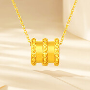 夢金園 七夕禮物黃金吊墜 足金小蠻腰掛墜3D硬金轉(zhuǎn)運(yùn)珠墜子不含項(xiàng)鏈