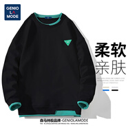 GENIOLAMODE森馬集團衛衣男撞色假兩件不規則時(shí)尚個(gè)性圓領(lǐng)上衣男