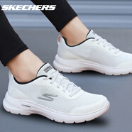 斯凱奇（Skechers）男鞋跑步鞋夏季新款網(wǎng)面透氣運動(dòng)鞋子男輕便舒適減震耐磨跑鞋官方 白色/黑色625（綁帶一腳蹬） 42