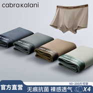 CabraKalani男士?jī)?nèi)褲男莫代爾運(yùn)動(dòng)四角平角抗菌大碼男生無(wú)痕冰絲男式褲頭褲衩 A1品牌專柜藍(lán)灰綠棕莫代爾款 4條 2XL （建議135-150斤）