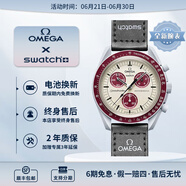 歐米茄（OMEGA）斯·沃琪S·WATCH聯(lián)名款行星系列男女石英表42mm 象牙盤SO33M101冥王星