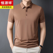 恒源祥高端短袖T恤男士寬松冰絲上衣服男裝休閑涼感polo衫2025夏季衛(wèi)衣 BGSY-T2518莫咖 【含桑.蠶.絲】 XL 175 推薦135-150斤