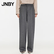 JNBY/江南布衣秋冬休閑直筒褲羊毛呢闊腿長(zhǎng)褲寬松通勤5O0E12420 071/雜灰 M