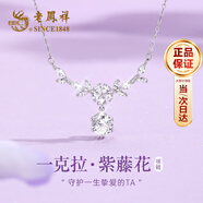 老鳳祥S999足銀項鏈女士經典百搭氣質高級感紀念日生日禮物送女友老婆 【一克拉】紫藤花開項鏈
