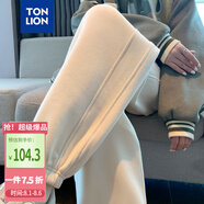 唐獅（TonLion）2024女束腳顯瘦休閑側(cè)拼衛(wèi)褲WP 奶白 S 