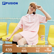 FILA FUSION斐樂(lè)潮牌女子連衣裙夏時(shí)尚寬松簡(jiǎn)約POLO領(lǐng)連身裙 青春粉-PK XL （175/92A/XL）