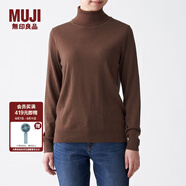 無印良品 MUJI 女式  天竺 高領(lǐng)毛衣 女款黑色長袖針織衫秋冬毛衫BAG05A0A 棕色 XS