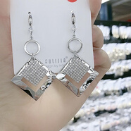 其他家歐美個(gè)性夸張時(shí)尚大耳環(huán)女潮酷大牌韓國網(wǎng)紅氣質(zhì)高級方形幾 銀色