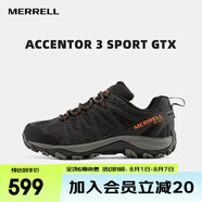 邁樂(lè)（Merrell）戶(hù)外徒步鞋男女款A(yù)CCENTOR GTX/WP經(jīng)典防水透氣防滑耐磨登山鞋 J036741-GTX黑桔（男款） 43