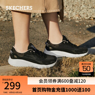 斯凱奇（Skechers）女鞋夏季透氣增高休閑鞋緩震軟底運動(dòng)鞋女時(shí)尚板鞋跑步鞋117224 黑色/粉紅色/BKPK 38