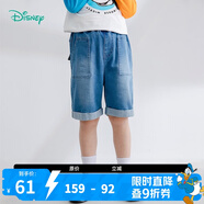 迪士尼寶寶（Disney Baby）迪士尼童裝男童短褲玩具總動員巴斯光年牛仔五分褲潮流時尚 淺藍 5歲/身高120cm