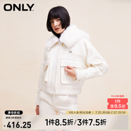 ONLY時(shí)尚百搭可拆卸毛領(lǐng)短款牛仔外套女|12410B001 J2G 米白色 M (165) 84A