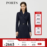 PORTS寶姿秋冬新品女裝長(zhǎng)袖中長(zhǎng)連衣裙ALM9N013LCF030 丈青 XL (10)