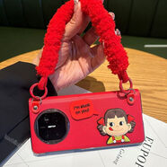 諸事皆宜適用華為MateX5手機殼折疊屏卡皮質(zhì)matex3新款創(chuàng  )意少 紅色素皮翻蓋皮套+二家女孩紅英文對話(huà)框+紅 華為 Mate 60 S 非凡大師版