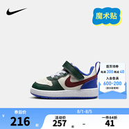NIKE 耐克男女童休閑板鞋COURT BOROUGH輕便舒適兒童魔術(shù)貼運動鞋低幫 DV5458-300 23.5 【建議腳長13cm】