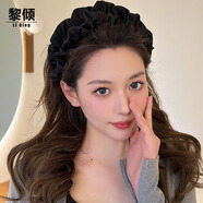 黎傾黑色發(fā)箍女高級感外出頭飾高顱頂扎頭發(fā)的飾品新款發(fā)卡頭箍發(fā)飾