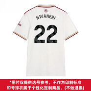 阿迪達(dá)斯 （adidas）25-26阿森納球員版第二客場足球短袖球衣成人男 22號恩瓦內(nèi)里-英超聯(lián)賽印號球衣 S