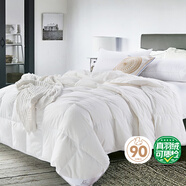 霞珍 羽絨夏被90%白鴨絨被芯 可水洗空調(diào)被羽絨薄被 戶外保暖被子 米白 220*240cm-填充310g