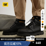 CATCAT卡特男士休閑工鞋經(jīng)典牛皮面防滑大黃靴工裝低靴 黑色 44