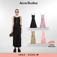Acne Studios【七夕禮贈(zèng)】女士 收腰系帶緞面裹身式無袖吊帶連衣裙長(zhǎng)裙A20752 黑色 36