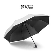 南喬手動(dòng)三折鈦銀膠傘遮陽傘女折疊晴雨兩用自動(dòng)雨傘印刷 鈦銀手動(dòng)款 黑色 21寸*8骨