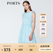 PORTS寶姿商場同款 新品女裝甜美木耳邊裝飾無袖連衣裙SN8D027HPP022 煙波色 L (8)