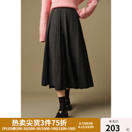 獨(dú)束大碼女裝溫柔針織坑條傘裙2024冬季新品通勤時(shí)尚百搭中長(zhǎng)裙 高階灰 L (尺碼：2) (尺碼：2)