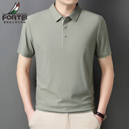 富鋌（FORTEI）速干翻領(lǐng)T恤男夏季新款錦氨面料【7A抗菌】商務(wù)休閑男士無(wú)痕polo 官方旗艦碧綠 L