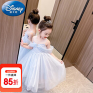 迪士尼（Disney）童裝女童連衣裙夏季24新款兒童裙子洋氣女大童公主裙時(shí)尚女孩衣服 艾莎燈光裙-aiseogc 130 適合120-130cm年齡7-8歲