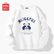 名創(chuàng)優(yōu)品（MINISO）衛(wèi)衣男春秋中國風潮牌寬松百搭無帽長袖男士秋冬款圓領休閑上衣服 白色(大熊貓先森) L 175(體重120-140斤左右)
