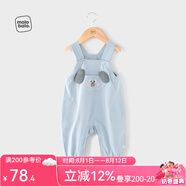 麥拉貝拉（MOLO BALO）嬰兒背帶褲春秋季寶寶外穿連體休閑褲服裝小孩衣服寶寶褲子 藍色 73